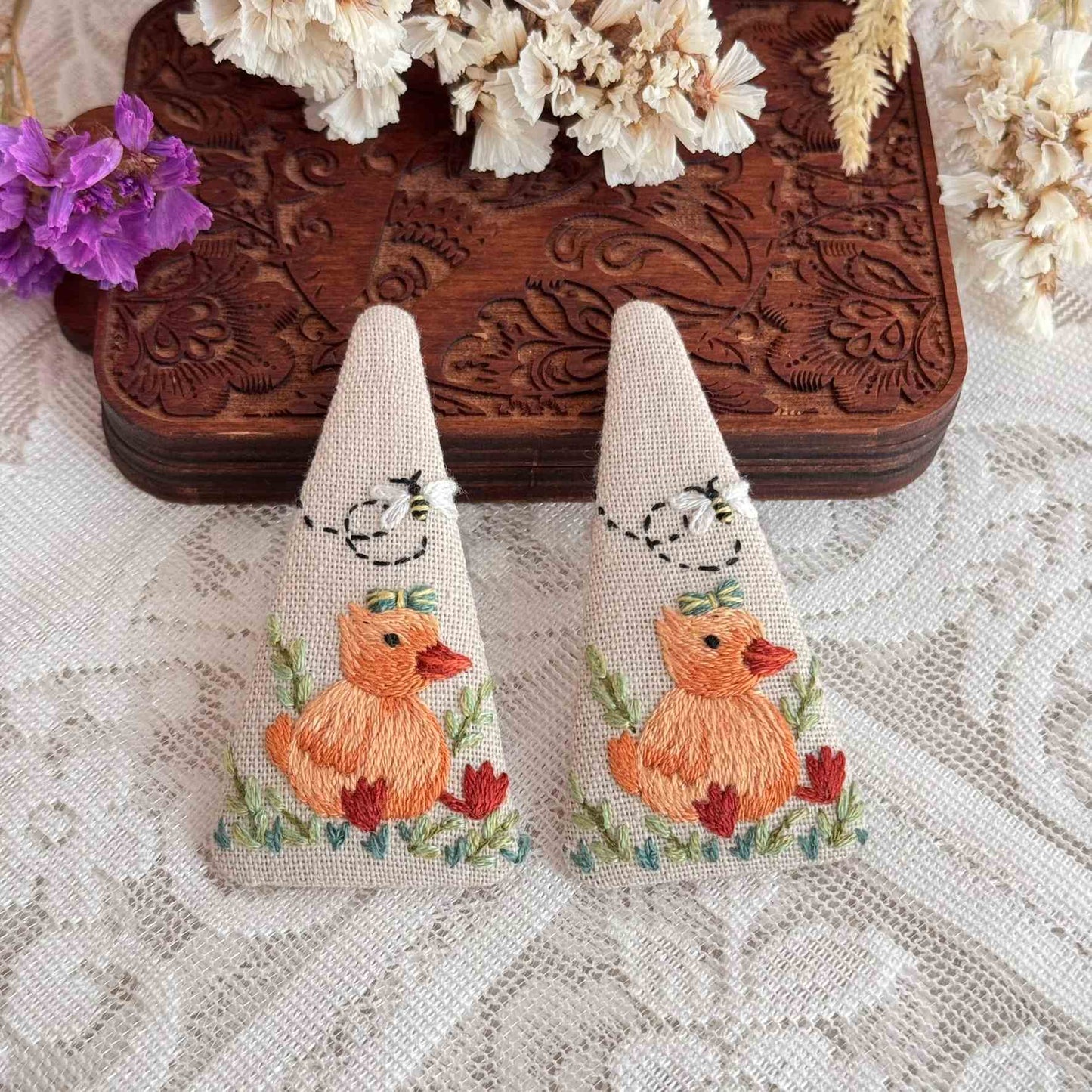 Duckling & Busy Bee Hairpin