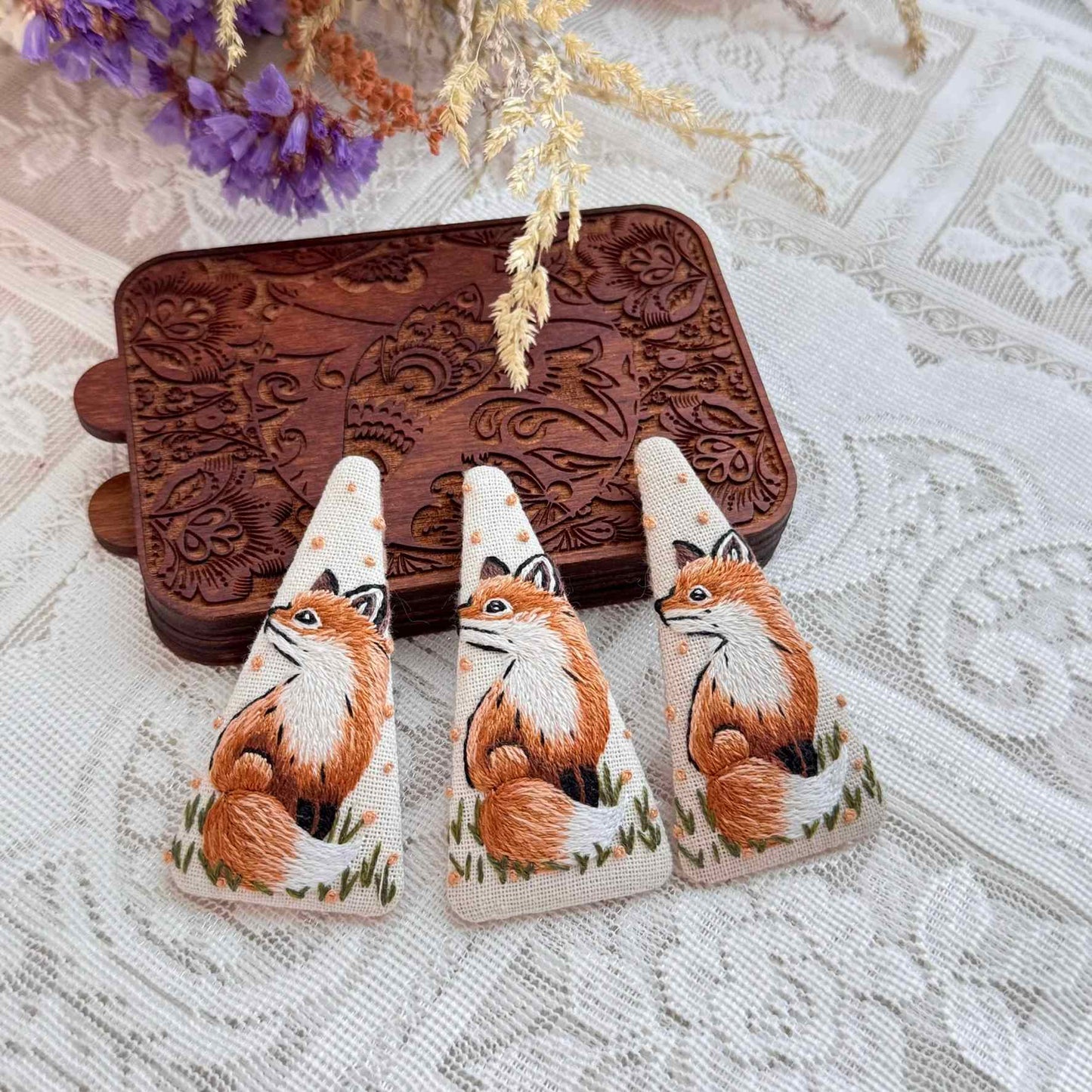Fox & Golden Leaves Hairpin