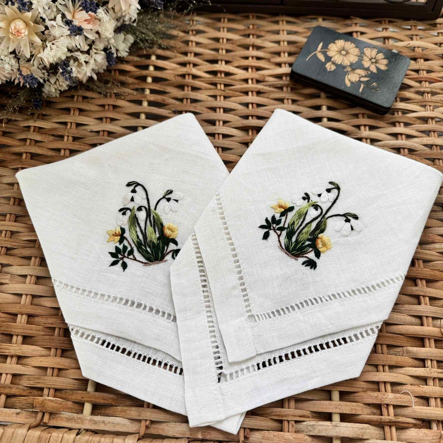 Snowdrop & Buttercup Handkerchief