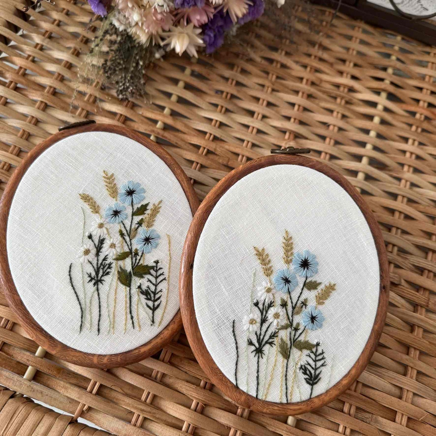 Blue Flax & Wheat Handkerchief