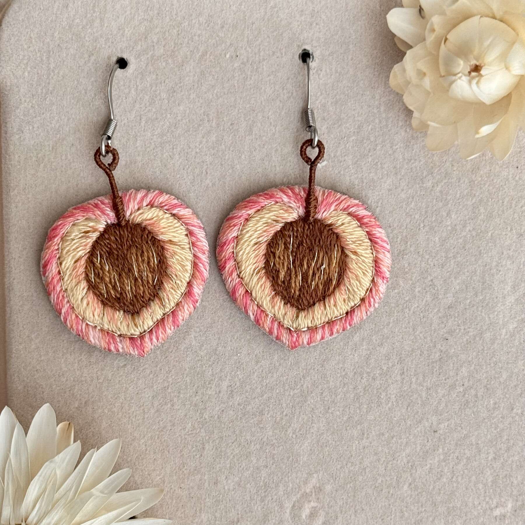 Peach earrings