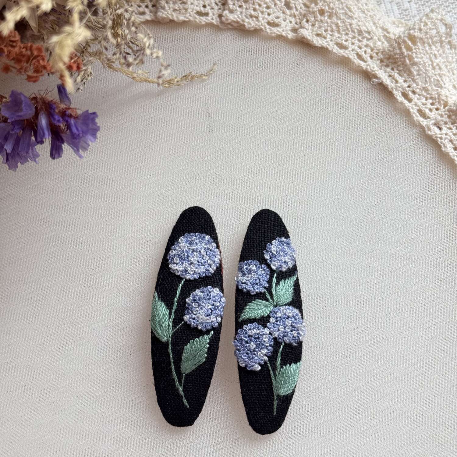 Blue hydrangeas hairpins
