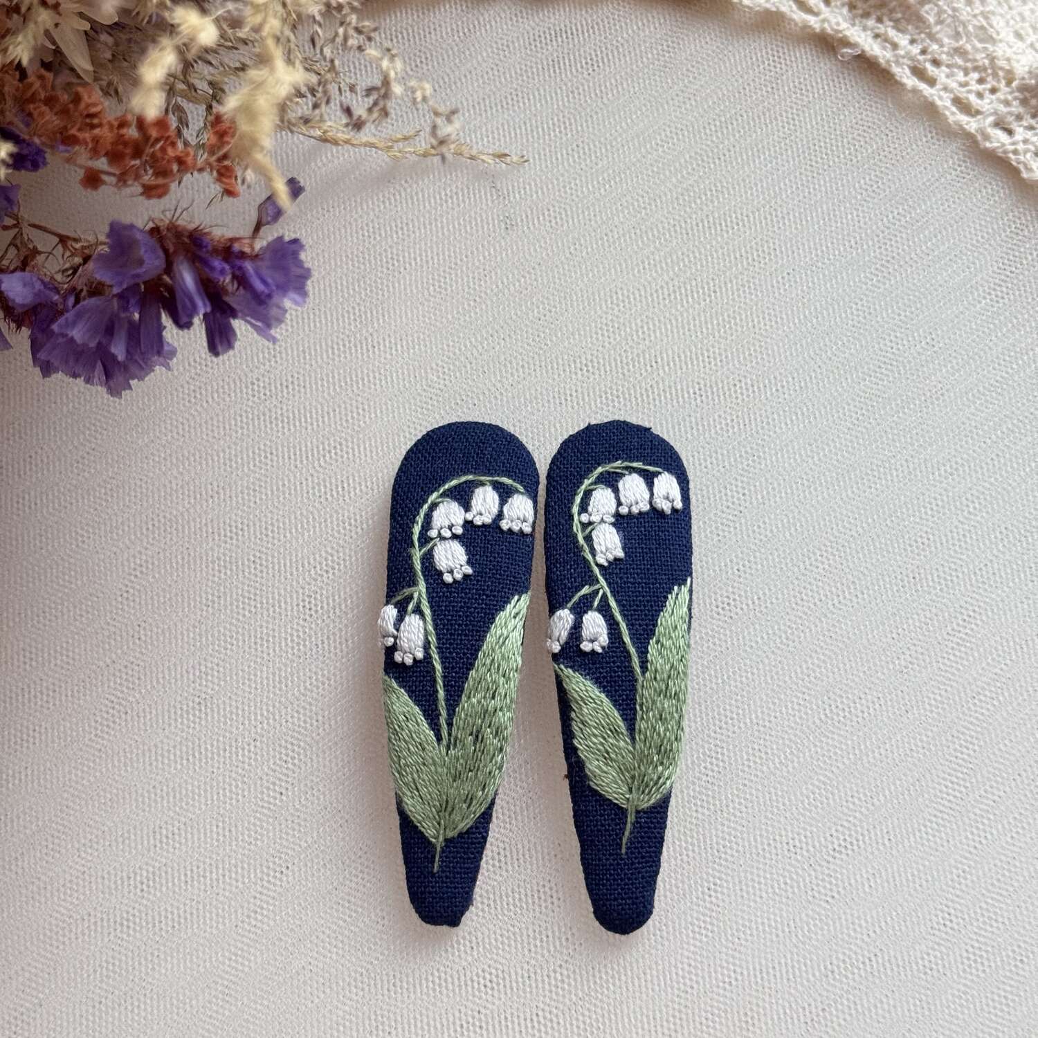 Lily of the valley hairpins