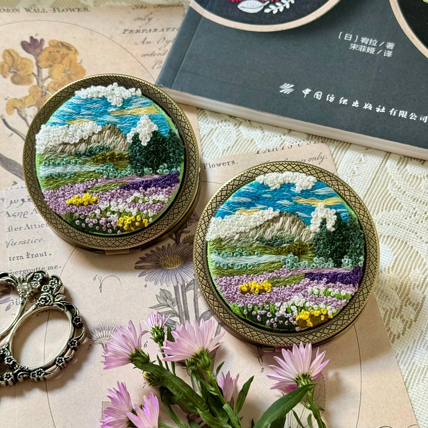 Liilakukkaketo ja Vuori Maisemataskupeili